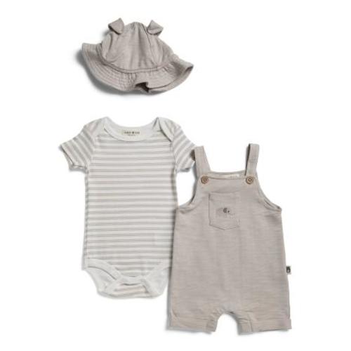 Newborn Boys 2pc Striped Bodysuit And Shortalls Set With Hat | Kids & Baby | TJ Maxx