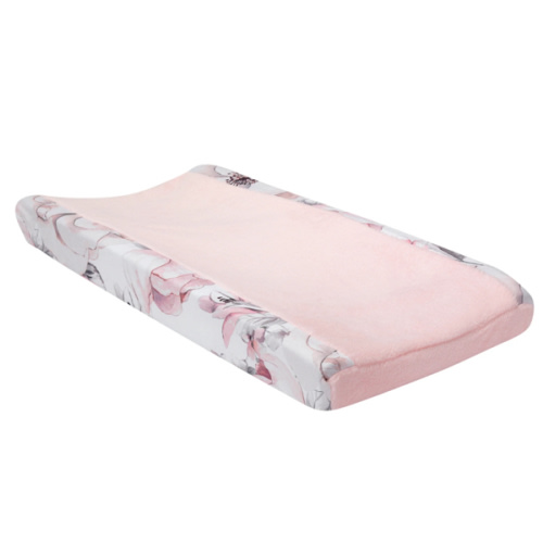 Signature Botanical Baby Pink/Gray Floral Minky Changing Pad Cover – Lambs & Ivy