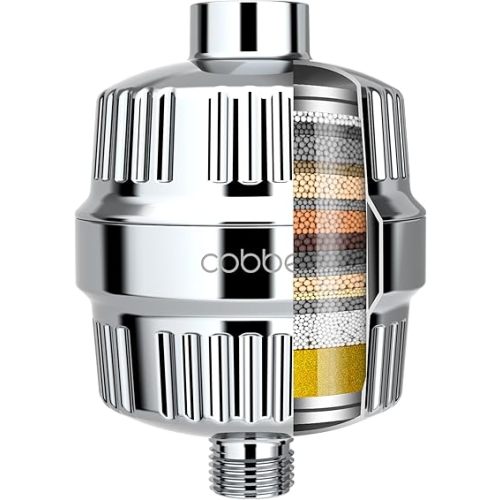 Cobbe HD HEAVY DUTY High Output Shower Filter – 99% REMOVAL Shower Head Filter for Hard Water, Heavy Metals, Chlorine and Harmful Substance, Improve your skin and hair - Chrome