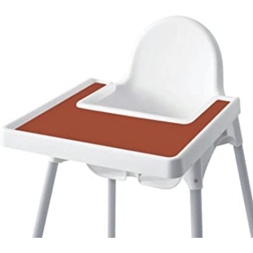 High Chair Placemat for IKEA Antilop Baby High Chair, Silicone Placemats, High Chair Tray Finger Foods Placemat for Boys and Girls, Babies, Toddlers (Clay)