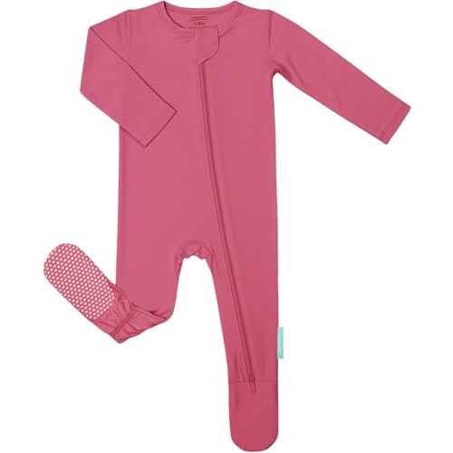 Baby Zipper Footie Pajamas, Supersoft Bamboo Rayon Baby Footed Pjs Boy Girl 0-3-6-9-18-24 Month Coverall Sleepers