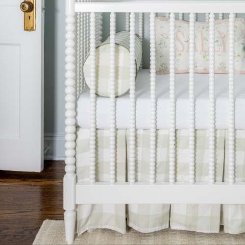 Pleated Check Crib Skirt