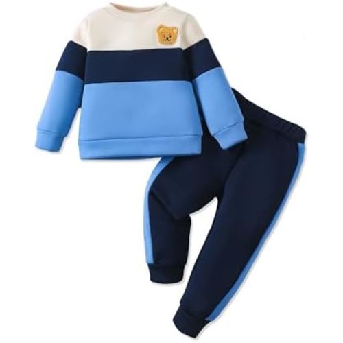 NZRVAWS Toddler Baby Boy Clothes Pullover Sweater Ripped Jean Sweatsuit Little Boy Outfit Fall Winter Clothing Set 6M-7T