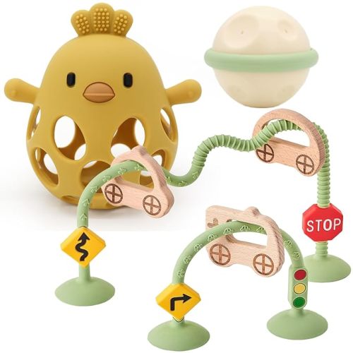 Baby Teething Toy, Silicone Hollow Groundhog Teething Toys, Food Grade Silicone Teething Mitten, Suitable for Babies of Any Age, Yellow
