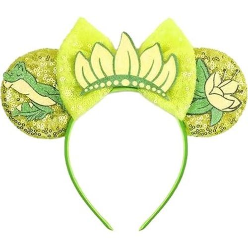 MADO mouse ears headband for women adults kids girls boys, princess ears Park mini ears headbands for women kids girls (green princess)