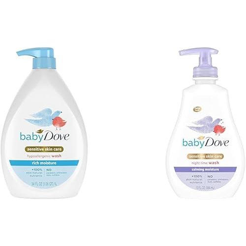 Baby Dove Sensitive Skin Care Baby Wash Rich Moisture For Baby Bath Time Tear-Free & Sensitive Skin Care Baby Wash Calming Moisture For a Calming Bath Wash Hypoallergenic