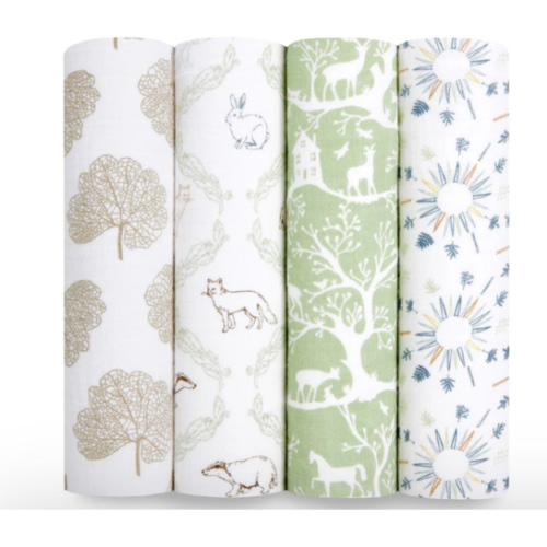 Harmony Cotton Muslin Swaddles 4pk | aden + anais