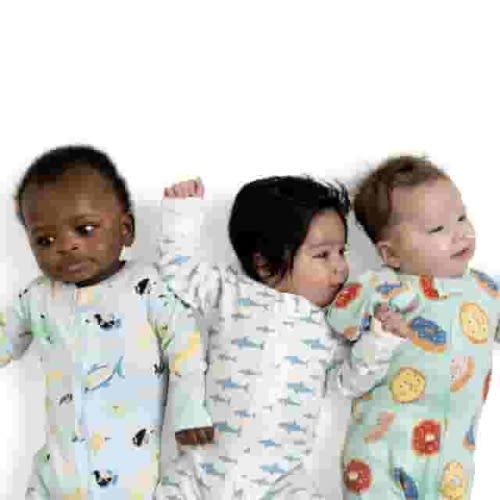 M+A by Monica + Andy Organic Cotton Gender Neutral Long Sleeve Baby One-Piece Pajama, Sizes Newborn - 24 Months
