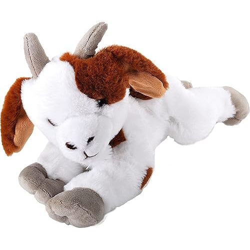 Wild Republic Ecokins, Goat, Stuffed Animal, 12 inches, Gift for Kids, Plush Toy, Made from Spun Recycled Water Bottles, Eco Friendly, Child’s Room Decor