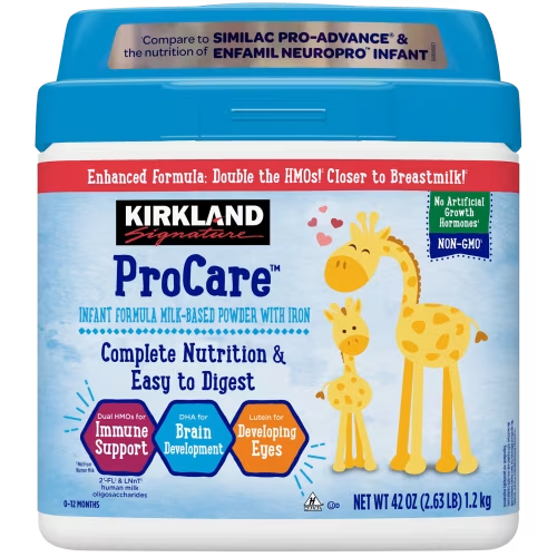 Kirkland Signature ProCare Infant Formula Milk-Based Powder with Iron, 42 oz