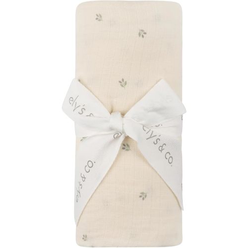 Ely's & Co. Cotton Muslin Swaddle Blanket with Scallop Trim, 1-Pack for Baby Boy or Girl— 100% Cotton Muslin Extra-Large Swaddle Blankets (47” x 47”) Ivory Berry