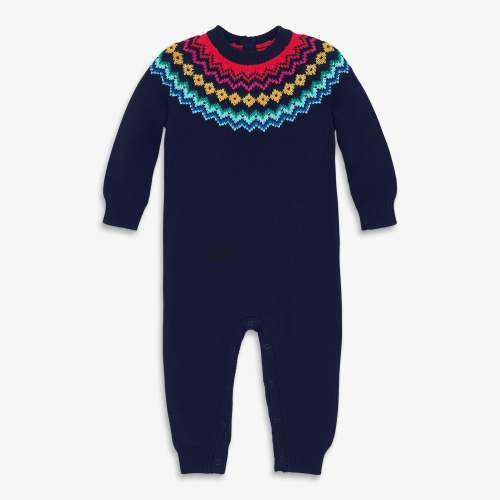 Baby rainbow fair isle romper | Primary.com