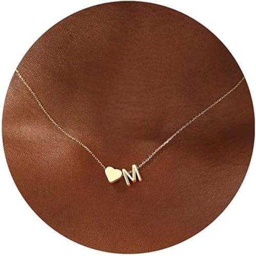 Turandoss Mothers Day Gifts for Mom Wife - Dainty 18K Gold Plated Heart Initial A-Z Pendant Necklace Trendy Jewelry Heart Necklaces Birthday Mothers Day Gifts for Women Daughter