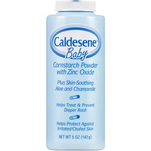 Caldesene Cornstarch Baby Powder with Zinc Oxide, Talc-Free Baby Powder, 5 Oz (4 Pack)