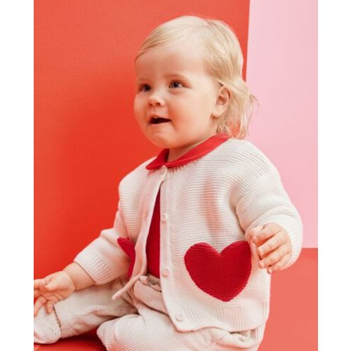 Baby Heart Pocket Cardigan Sweater
