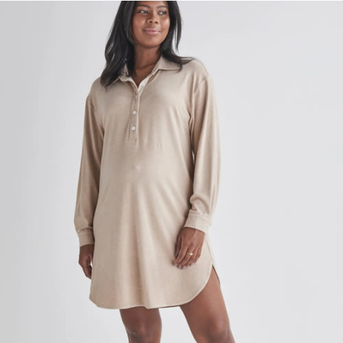Cora Nuvem™ Nursing Nightie in Almond Milk – Angel Maternity USA