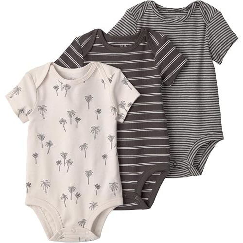 little planet by carter's Unisex Baby 3-pack Short Sleeve Bodysuits Made With Organic Cotton