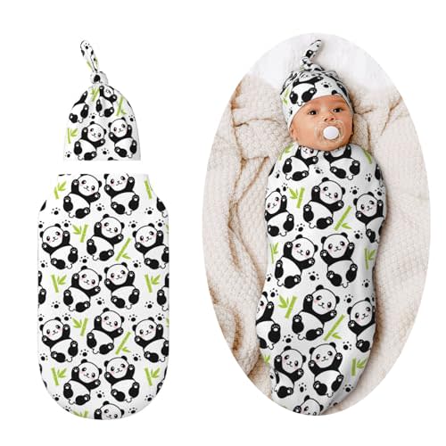 Panda Swaddle Blankets Soft Receiving Blanket Baby Swaddle Wrap for Baby Girls Boys