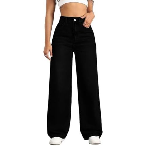 Straight Leg Jeans for Women High Waisted Wide Leg Denim Pants