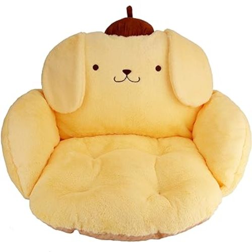 Juju Yellow Kawaii Cushion - Kawaii Room Decor - Seat Cushions for Office Chairs - Office Chair Cushions - Car Seat Cushion - Gaming Room Decor - Gaming Desk Accessories Floor Pillow (Yellow)