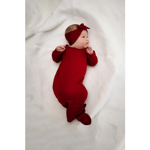 Baby Knot Gown Set: Crimson – Lila