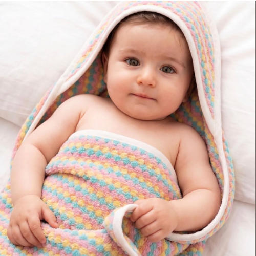Handwoven Turkish Cotton Baby Swaddle Blanket: Super Soft Hooded Towel