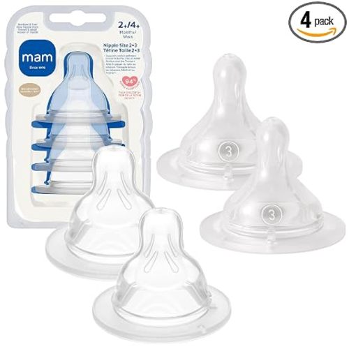 MAM Baby Bottle Anti Colic Nipple Mixed Flow 4 Pack fits All MAM Bottles