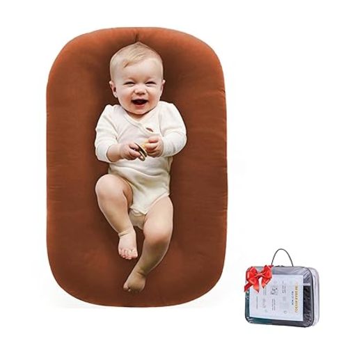 Baby Lounger for Newborn 0-24 Months, Soft Portable Infant Nest & Play Mat & Diaper Changing Pad for Home,Travel & Floor Time, Newborn Babies Essentials Gifts(Misty Blue)
