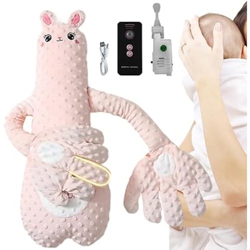 Patting Pillow Soother, Crib Comfort Cushion, Adjustable Mode Interactive Plush, Stuffed Animal Shape with Compact Design, Heat Resistant Metal Grid, Car Seat Nursery Bedtime Travel Hospital Use