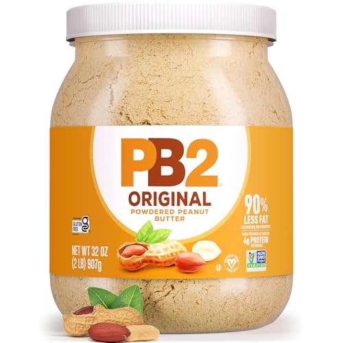 PB2 Original Powdered Peanut Butter - [32 Ounce Jar] 6g of Protein, 90% Less Fat, Certified Gluten Free, Only 60 Calories per Serving, Perfect for Protein Shakes, Smoothies, and Low-Carb, Keto Diets