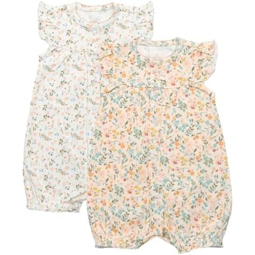 2-Pack Short Sleeve Baby Girl Rompers