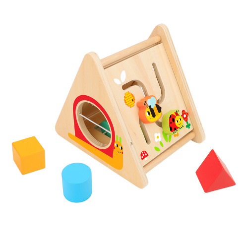 Tooky Toy Toddler Wooden Activity Triangle Block Learning Puzzle - 4 Pieces