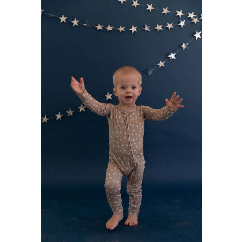 TAN STARS | ZIPPER ONE PIECE