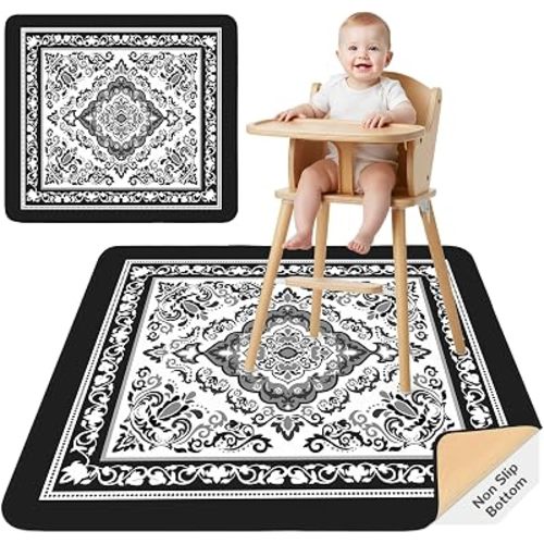Splat Mat for Under High Chair Waterproof Non Slip Floor Mat for Baby