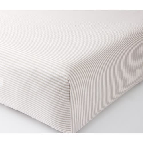 Oxford Stripe Organic Crib Fitted Sheet