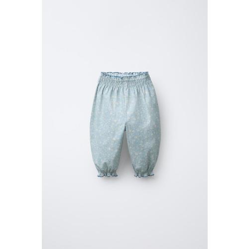FLORAL PRINT PANTS - Light blue | ZARA United States