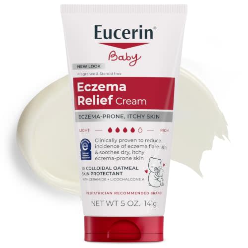 Eucerin Baby Eczema Relief Cream with Colloidal Oatmeal, 5 OZ | Eczema Cream for Baby with Colloidal Oatmeal to Sooth Dry and Itchy Skin, Fragrance and Steroid Free