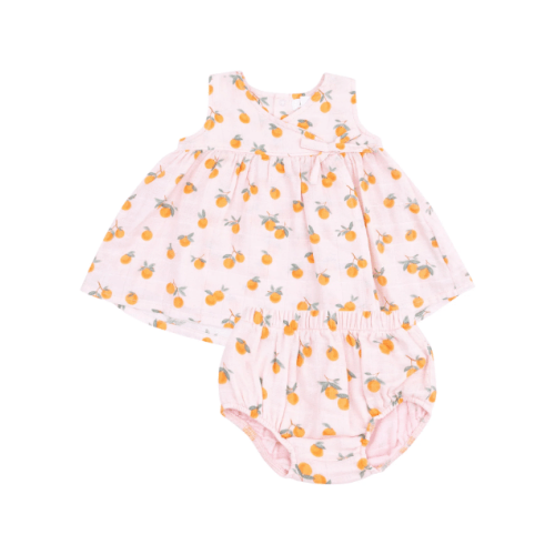 Angel Dear Sweet Clementines Kimono Dress & Bloomer | Rosie Jane