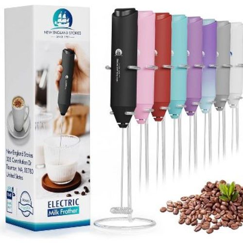 Powerful Handheld Milk Frother with Stand – Fast Foam Maker & Drink Mixer for Coffee, Latte, Matcha, and More