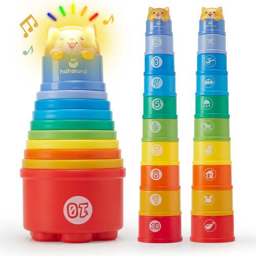 Rainbow Stacking Cups with Lights Sounds – Hahaland