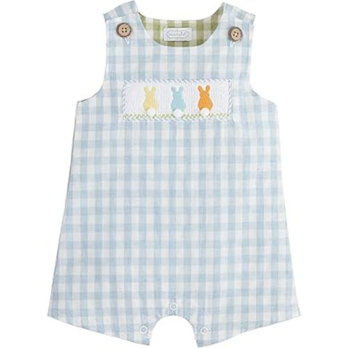 Mud Pie Children's Gingham Bunny Jon Jon; 3-6M