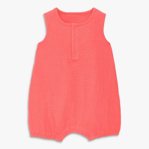 Baby gauze henley bubble shortie | Primary.com