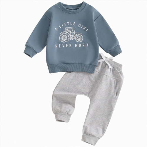 HCNTES Toddler Baby Boy Girl Clothes 6 12 18 24 Months Summer Outfits Long Sleeves Sweatshirt Pants Set 1-5T,Sizes 6-12 Months