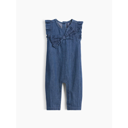 Baby Denim Bow-Front One-Piece