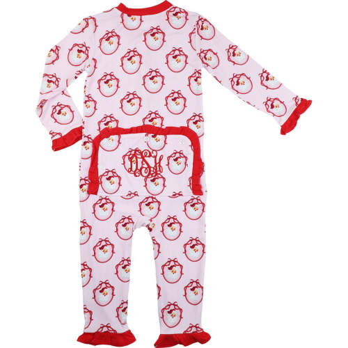 Pink And Red Knit Santa Zipper Pajamas