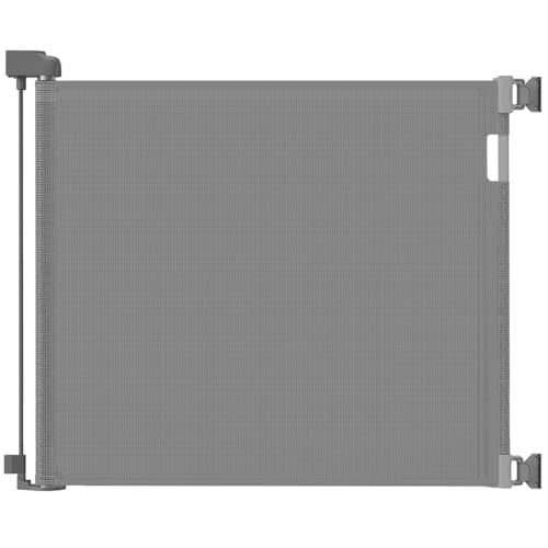 Veraste Retractable Baby Gate for Doorways and Stairs, Mesh Safety Gate for Pet, Indoor & Outdoor Use, One-Hand Operation, Easy Installation, 33.6" Tall, Expands to 55" Wide（Grey,33.6"x55"