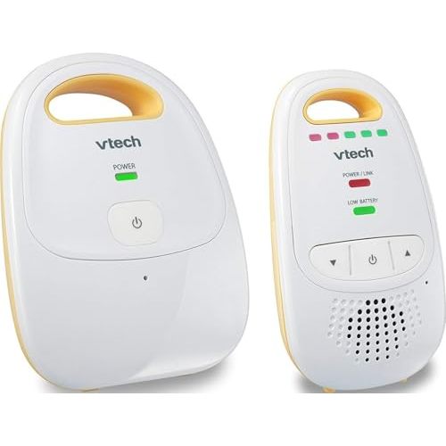 VTech Audio Baby Monitor — No Static DECT 6.0, No WiFi, Hack-Proof | 8Hr Battery, Belt Clip, 1000ft Range, 5-Level Sound Indicator | DM111