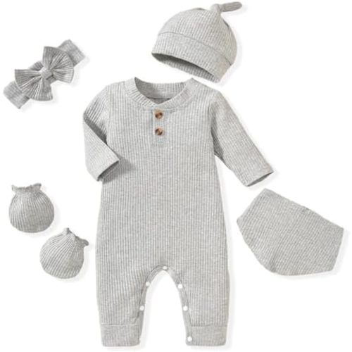Aalizzwell Newborn Baby Ribbed Romper