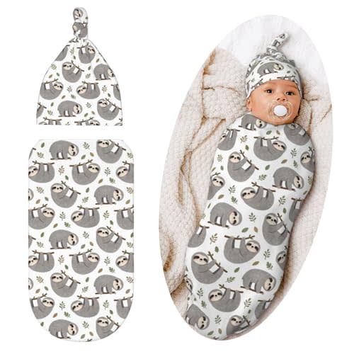 Sloth Swaddle Blanket, Soft Swaddling Blanket Baby Clothes, Sloth Baby Stuff