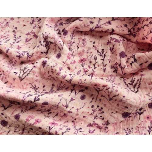 Floral Pink Muslin Crib Sheets, Tiny Flowers Baby Bassinet Sheet, Vintage / Shabby Chic / Cottagecore Bedding, Nursery Fitted Cotton Sheet